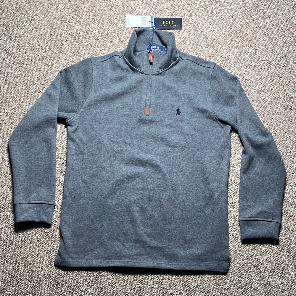Polo Ralph Lauren Men’s Quarter-Zip Pullover Sweatshirt – Heather Gray – Size M
